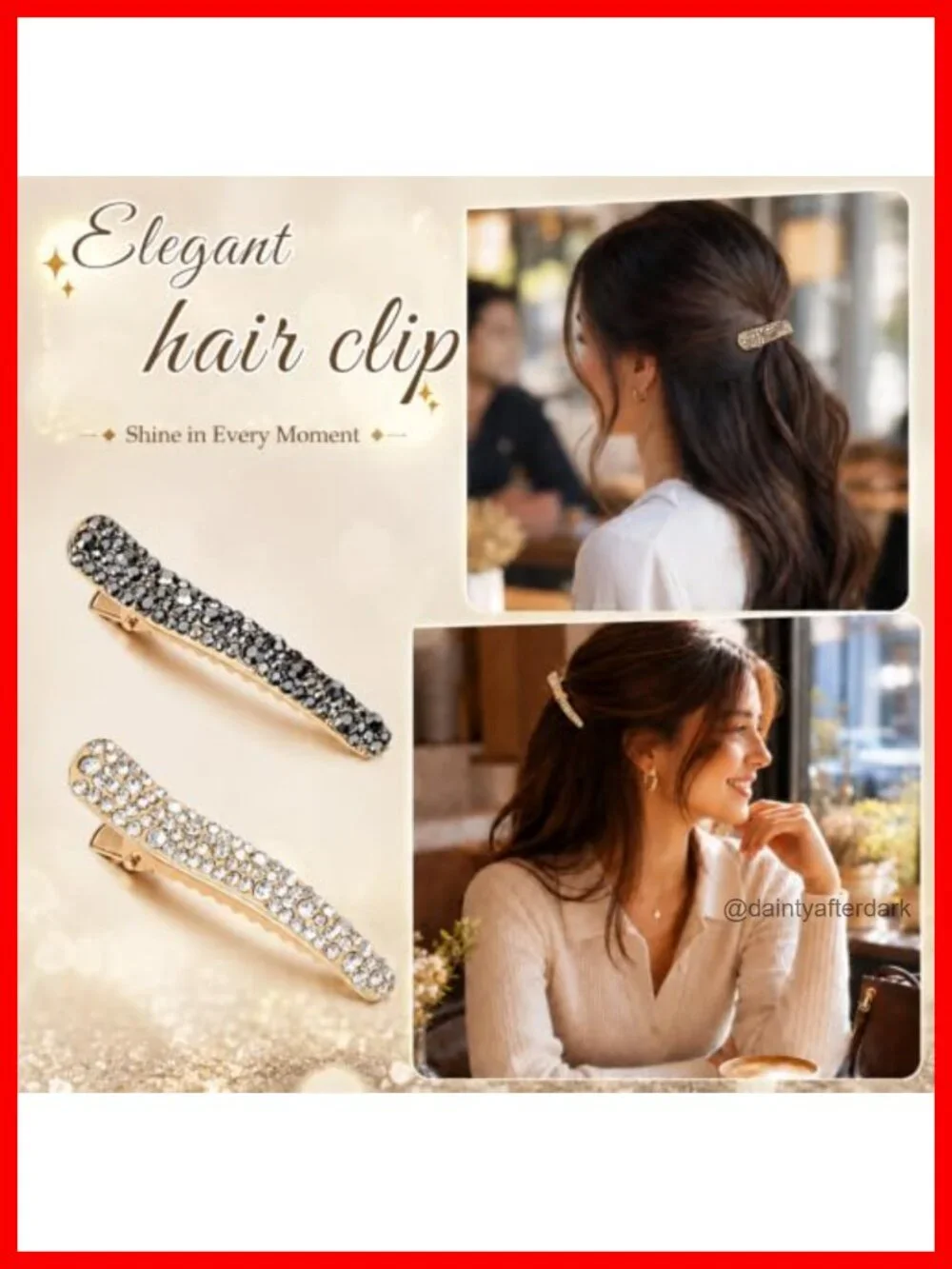 16 Pc Pearl Rhinestone Duckbill Hair Clips Barrettes Styling Tools Accessories